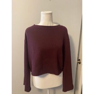 H&M Maroon Cropped Long Sleeve‎ Sweater